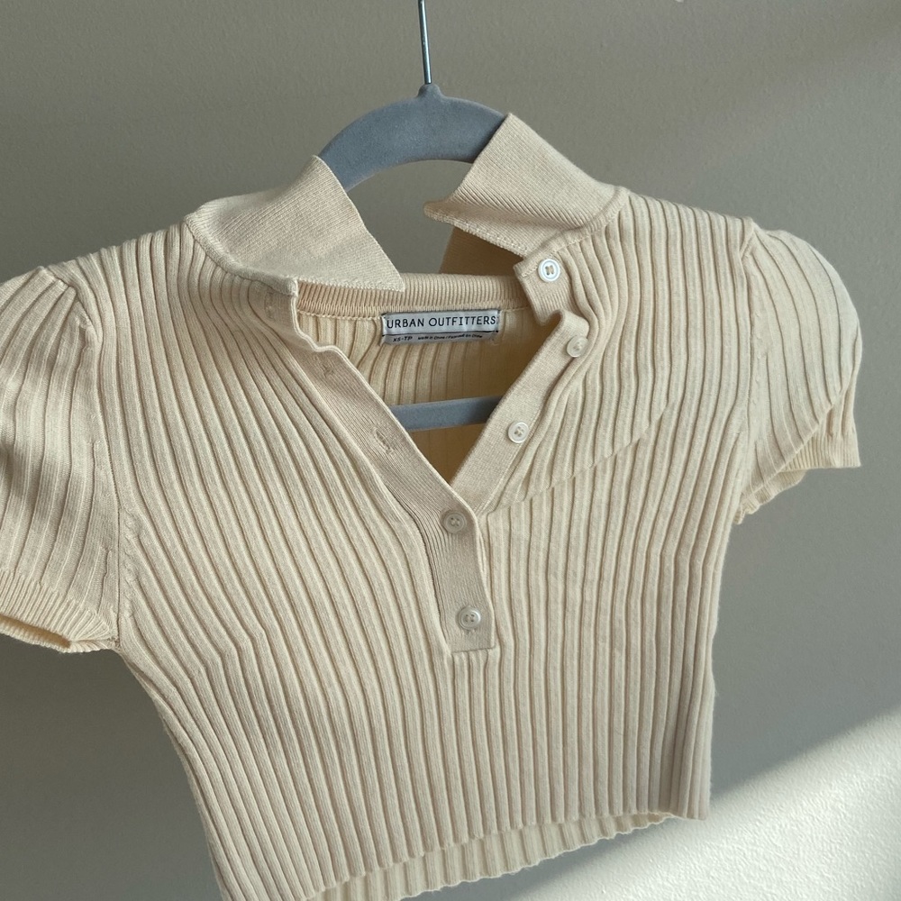 UO knit polo crop top